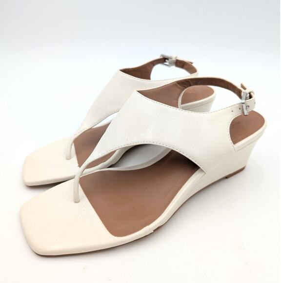 Nordstrom Rack Fonda Women's Ankle Strap Wedge Sandal Ivory Vanilla Size US7M - Picture 1 of 9
